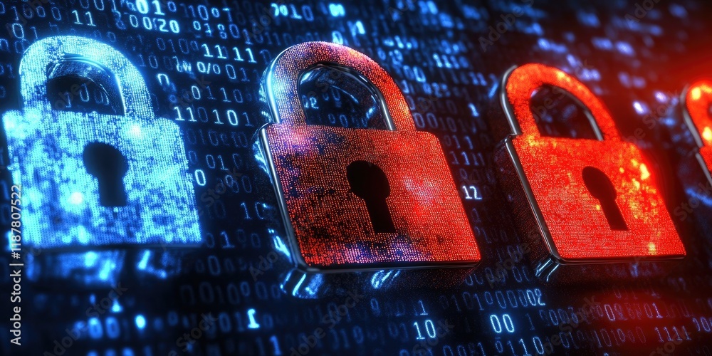 Aufkleber An information security framework illustrating measures for data protection, compliance strategies, and threat detection tools.