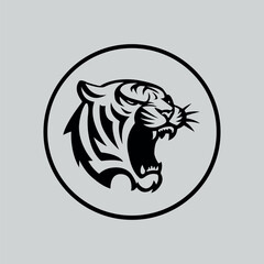 Angry Roaring Jaguar minimalist logo vector illustration