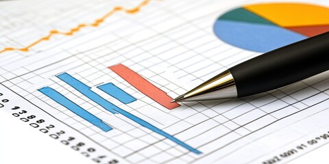 A corporate team aims for financial success, reviewing profit graphs and investment portfolios.