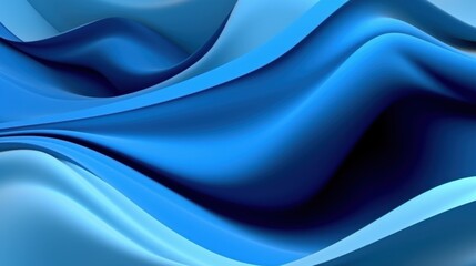 Abstract Blue Wave Background Design, Smooth Curves and flowing shades of Blue, Digital Art Wallpaper