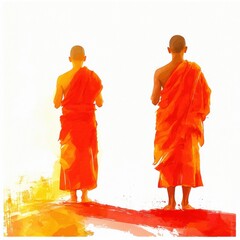 Two Monks in Contemplation, A Spiritual Artwork