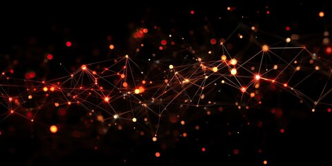 An abstract background featuring glowing lines and nodes linking business icons and data points, showcasing online communication.