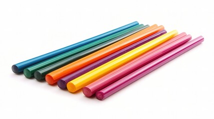 Fototapeta premium Colorful Pencil Set Isolated on White Background for Creative Projects