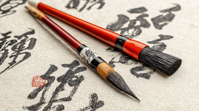 Artistic expression during chinese new year calligraphy creation cultural workshop indoor space artistic perspective festive celebration