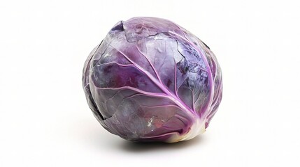 Fototapeta premium Perfect Whole Cabbage Isolated on White Background for Food Photography
