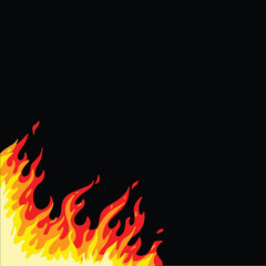 Fire frame illustration isolated on black background