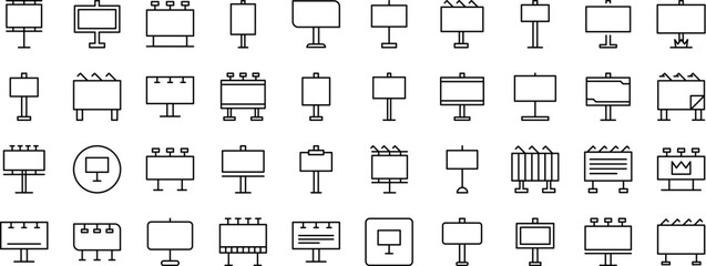 Street Banner Modern Outline Style Icons for Design, Cards, Apps, Social Networks