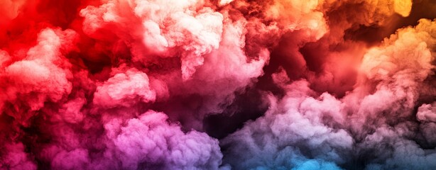 Fototapeta premium Dramatic Red Smoke in Dark Atmosphere
