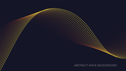 Abstract wave background with yellow line color element. Dynamic wave pattern. Modern flowing wavy lines. Futuristic technology concept. Suit for banner, poster, cover, brochure, flyer, website