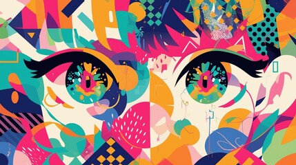 ポップアートスタイルの女の子のイラスト17