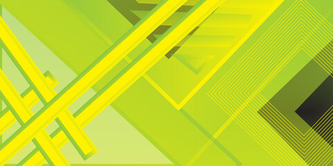 green and yellow background. flat yellow gradation wavy geometric background. geometric triangles shapes. creative minimalist and various modern geometric shapes for background perfect for wallpaper