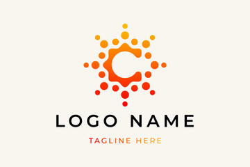 letter c sun light logo