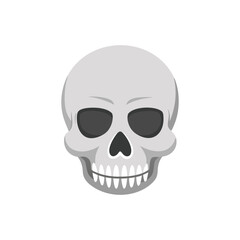  Human skull isolated flat vector illustration on white background