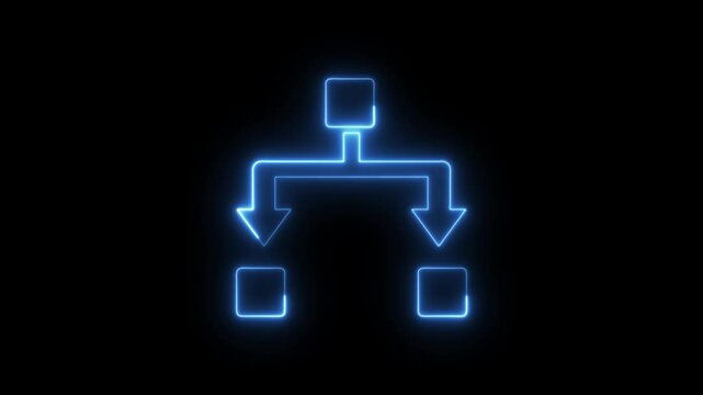 Conection on digital technology blue neon animation style