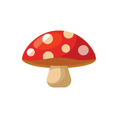 Mushroom isolated flat vector illustration on white background.