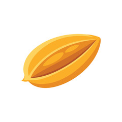 Peeled sunflower seed isolated flat vector illustration on white background