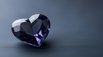 Luminous tanzanite heart gemstone in rich blue purple tones for jewelry design