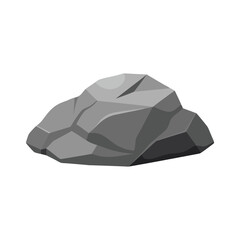 Heavy rock stone isolated flat vector illustration on white background.