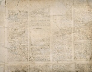 Obraz premium Old newsprint texture with a grunge, vintage and aged feel. This paper features a classic look with creases