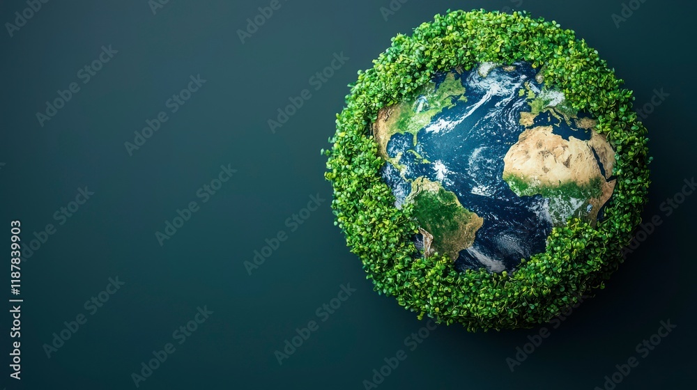 Wall mural Earth surrounded by greenery.