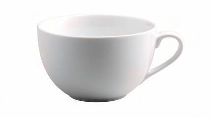 Simple White Coffee Cup Isolated on Clean White Background