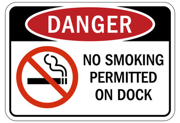 No smoking sign no smoking permitted on dock