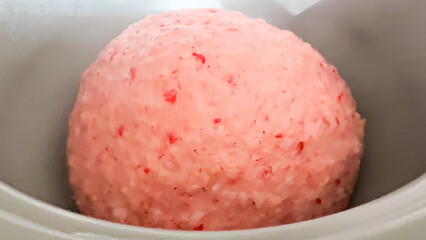 海老入りの餅を作る