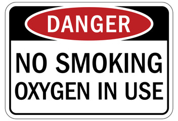 No smoking sign oxygen in use