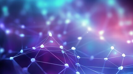 Science and technology presentation template with an abstract plexus background, 