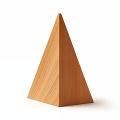 Wooden Triangular Pyramid Geometry Shape Light Wood Isolated