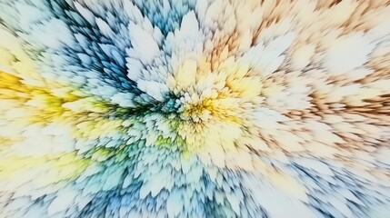 Obraz premium Vibrant yellow and deep blue swirl in an illustrated explosion, creating a fluid motion effect with blurred edges, perfect for artistic backgrounds and modern design