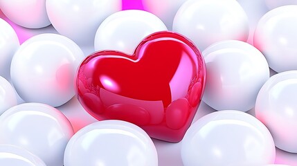 Minimalist Heart Design on Clean White Background for Valentine's Day