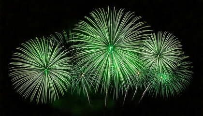 green neon firework, black background