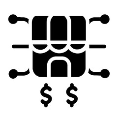 Affiliate Market Solid Icon