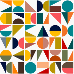 Bauhaus, color pattern in retro style.