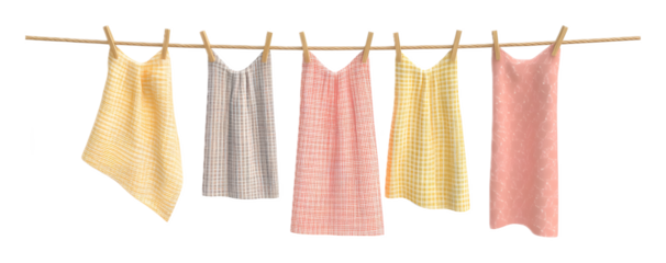 clothesline isolated on white background 