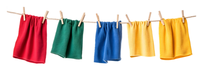 clothesline isolated on white background 