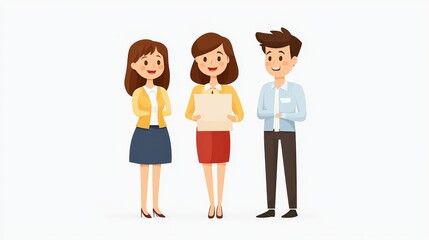 Obraz premium Business Team Collaboration with Happy Individuals Holding Documents in Office Setting
