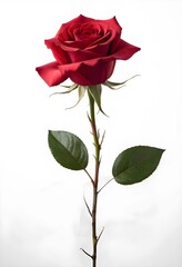 Single Red Rose: Elegance in Minimalist Photography