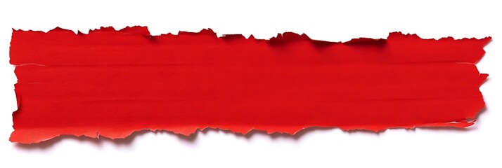 
Red ripped paper torn edges strips isolated on white background



