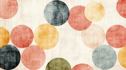 Colorful Abstract Circles on Textured Background in Warm Earthy Tones