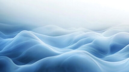 Obraz premium Abstract Blue Wavelike Landscape Digital Art