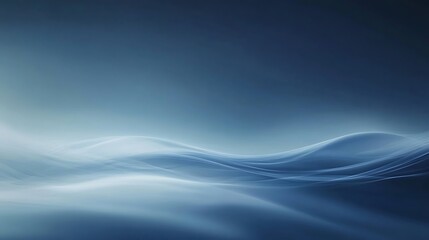 Abstract Blue Waves Digital Art Design