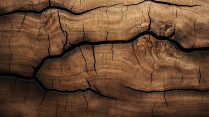 Naklejka premium old cracked brown wood material texture. Background