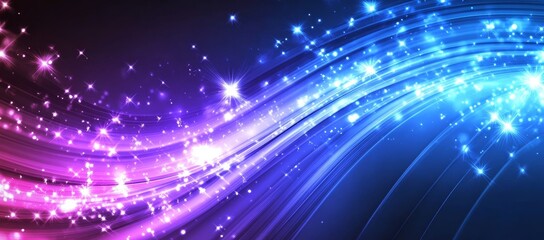 Obraz premium Vibrant swirling abstract background with shimmering purple and blue lights