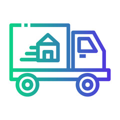 moving truck Line Gradient Icon