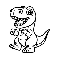 fun tyrannosaurus Rex t-Rex cartoon character isolated drawing line style sketch classic vintage design illustration