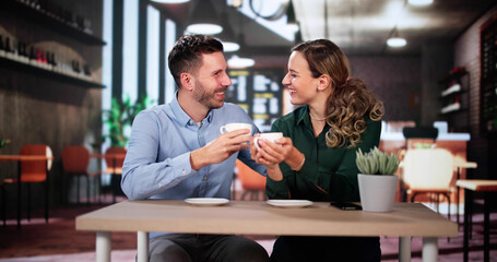 Romantic Dating Fun Together. Smiling Couple