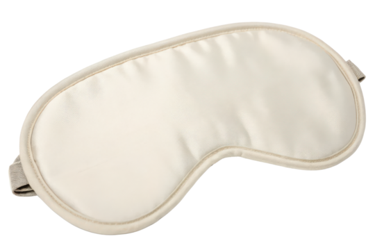 Beige sleep mask isolated with transparent background