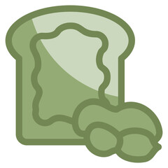 Peanut Butter Toast Icon Element For Design